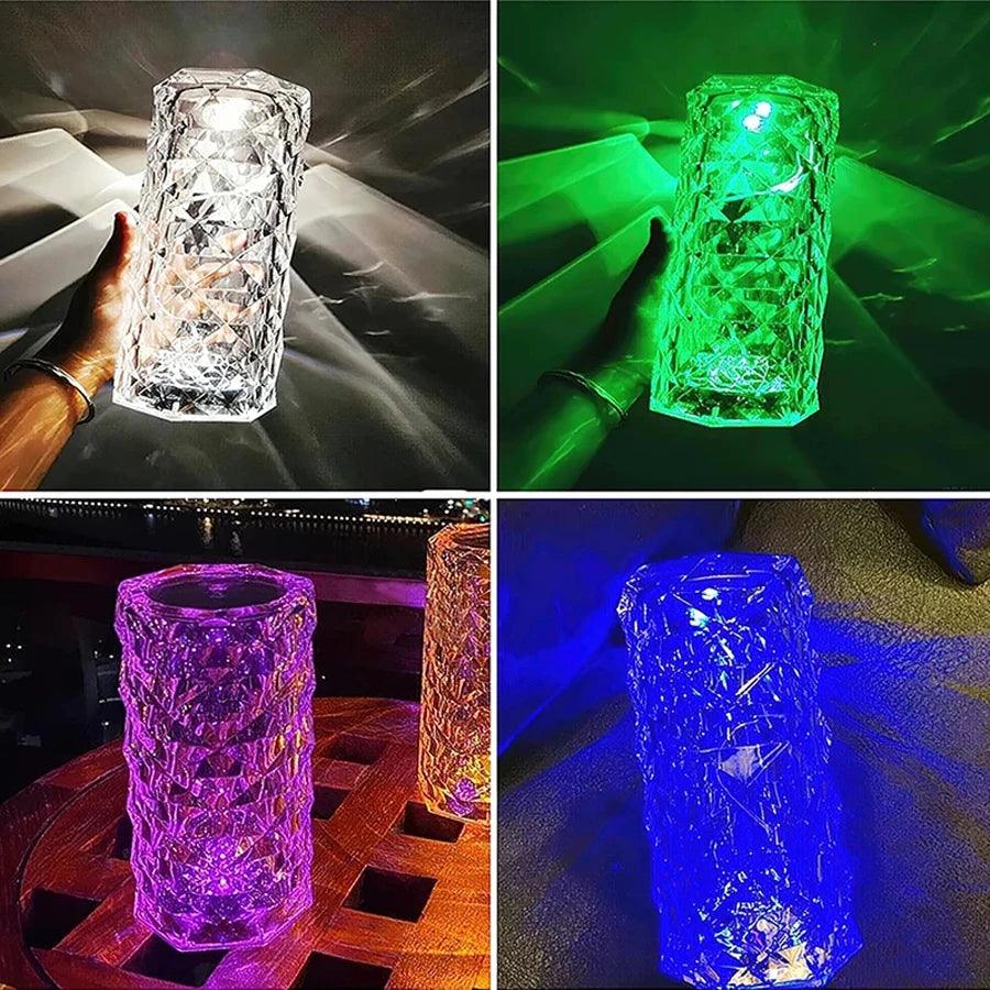 Abajur Luminária Cristal Led Touch 16 Cores - Nice Descontos