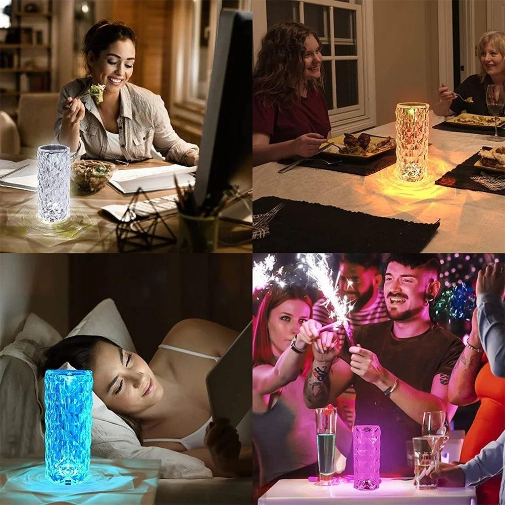 Abajur Luminária Cristal Led Touch 16 Cores - Nice Descontos